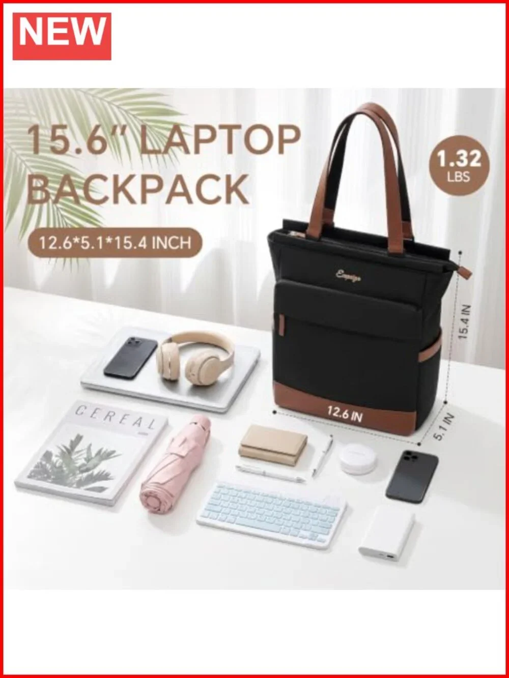 Convertible Tote Backpack for Women, Fits 15.6 Inch Laptop, Work Travel Bag,